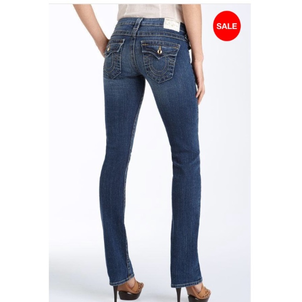 True Religion Joey Disco Gold Big T Jeans